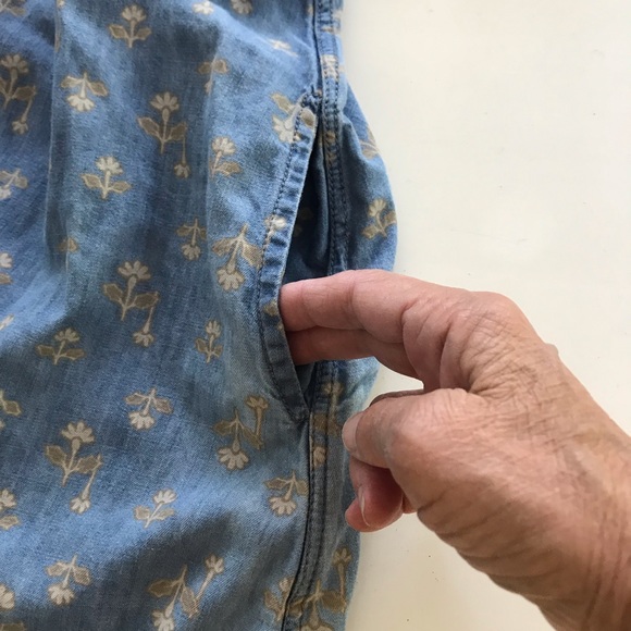 ANTHROPOLOGIE Pilcro &The Letterpress Blue Denim Long Sleeve Dress w/Pockets 2P - Picture 11 of 14